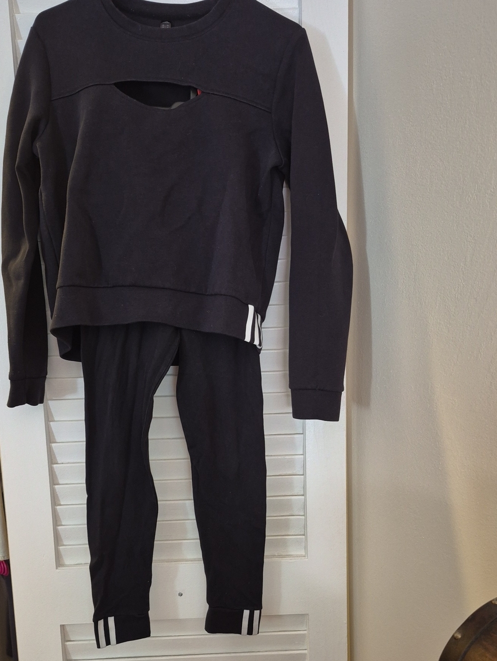 adidas Black Track Suit Sweatshirt & Joggers
